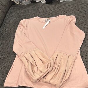 ASOS Blush Pink Blouse with Pleated Sleeves